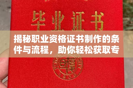隆林揭秘职业资格证书制作的条件与流程，助你轻松获取专业认证
