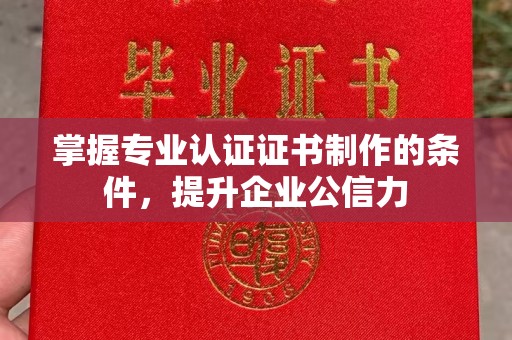 隆林掌握专业认证证书制作的条件，提升企业公信力